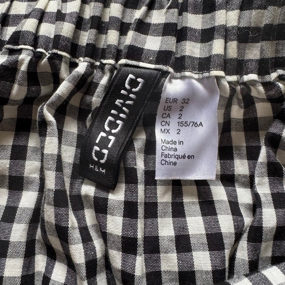 Divided by H&M Off Shoulder Checkered Plaid Dress in Black/White - Picture 6 of 6